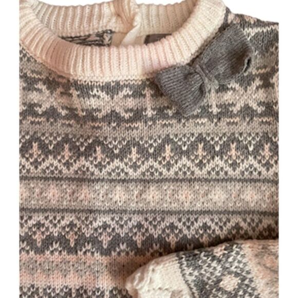 Tahari Baby Fair Isle Sweater Dress & Hat Set Size 24 Months - Picture 6 of 6